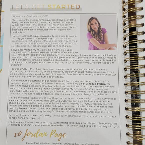 Page Co. Undated Block Schedule Planner 6‑Month Spiral Geometric Productivity - Picture 4 of 13